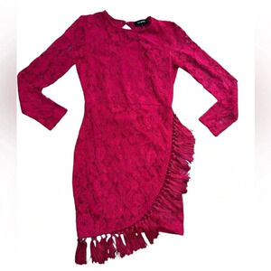 Nasty Gal, Red lace trim dress Cocktail style Size medium